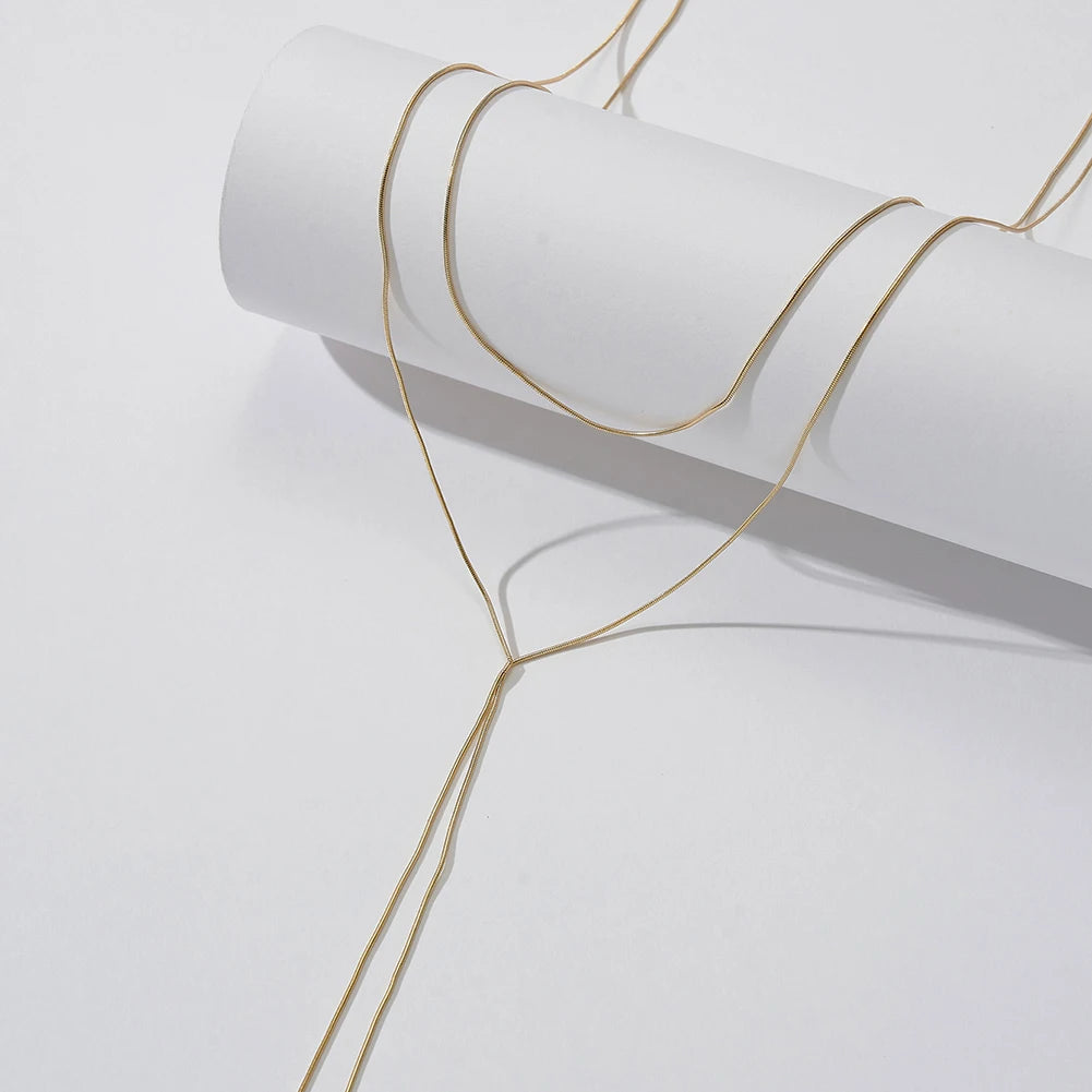 Minimal Y Drop Necklace – 925 Sterling Silver