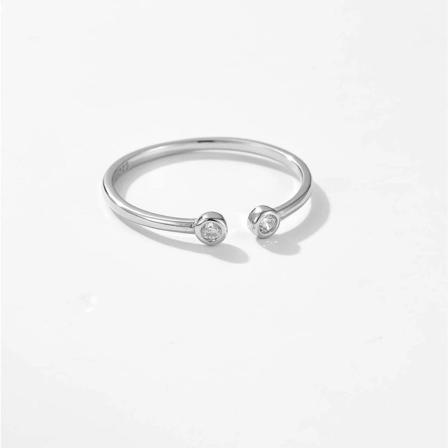 Twin Spark Open 925 Sterling Silver Ring