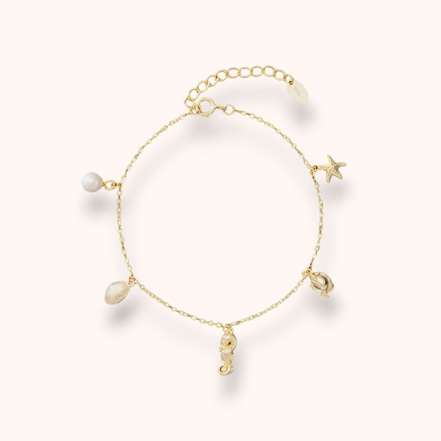 Ocean Charm 925 Sterling Silver Bracelet