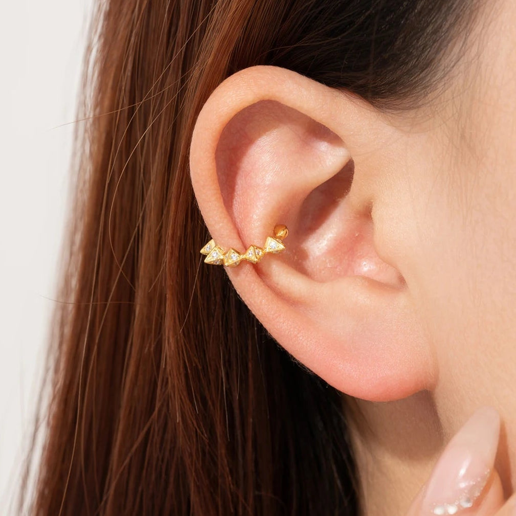 Triangle Zircon 925 Sterling Silver Ear Cuff