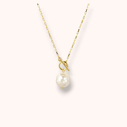 Freshwater Pearl Toggle 925 Sterling Silver Necklace