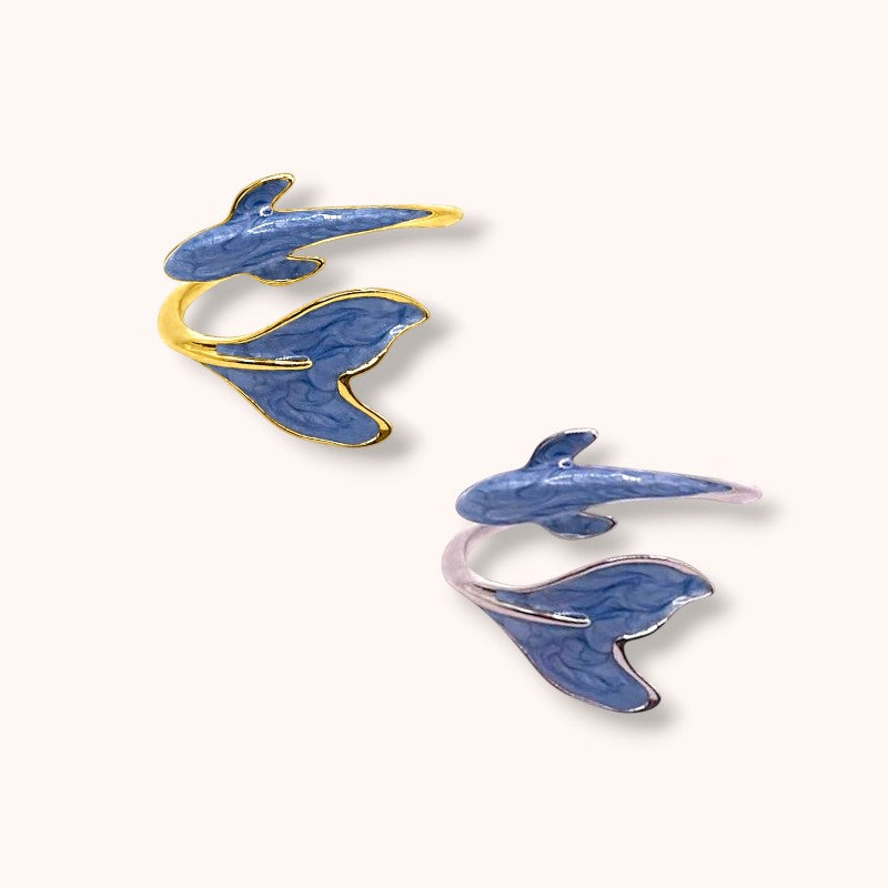 Blue Whale Adjustable 925 Sterling Silver Ring