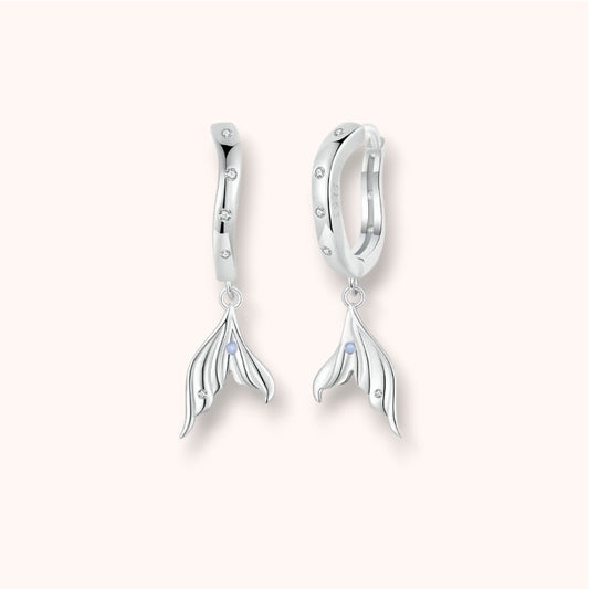 Mermaid Tail Drop 925 Sterling Silver Earring