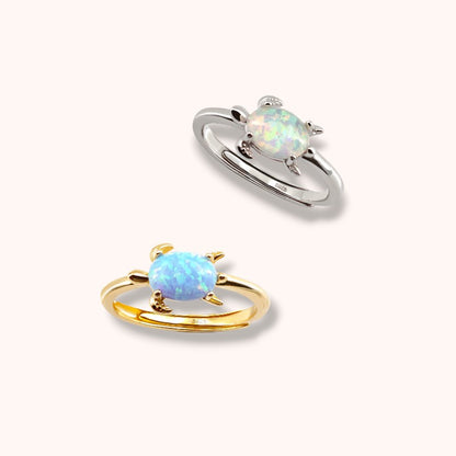 Opal Turtle 925 Sterling Silver Ring