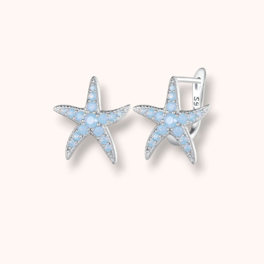 Blue Lagoon Starfish 925 Sterling Silver Earrings