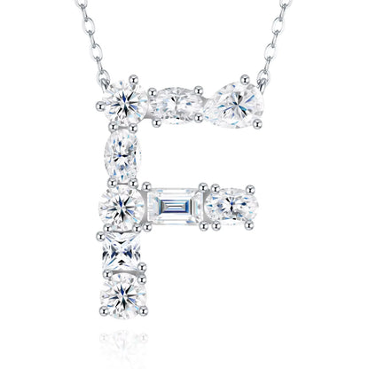 Moissanite Initial 925 Silver Necklace