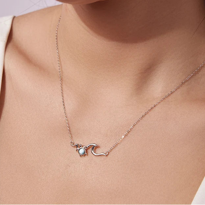 Ocean Turtle Wave Necklace 925 Sterling Silver