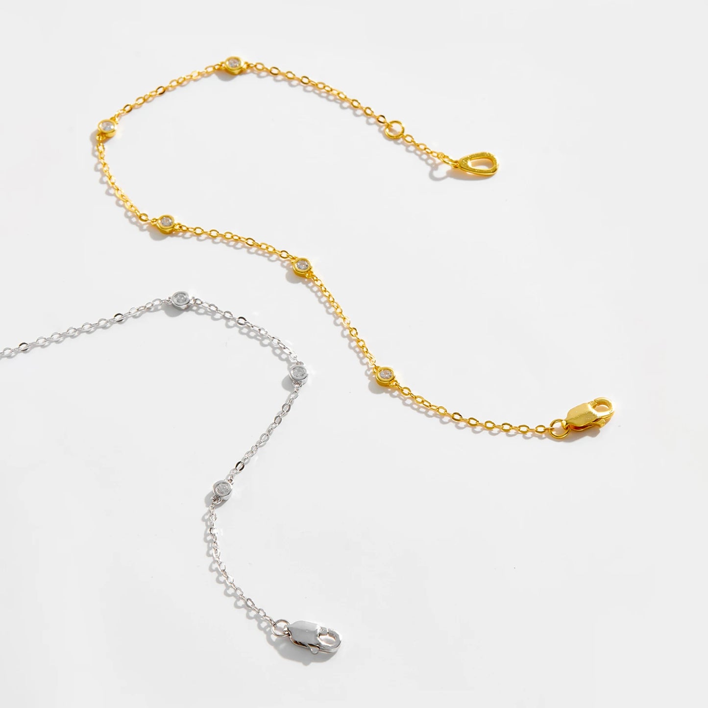 Dainty Zircon Station 925 Sterling Silver Bracelet