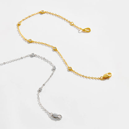 Dainty Zircon Station 925 Sterling Silver Bracelet