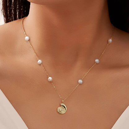 Sea Shell Freshwater Pearl Necklace – 925 Sterling Silver