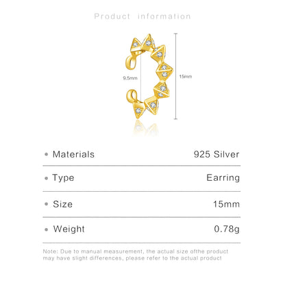 Triangle Zircon 925 Sterling Silver Ear Cuff