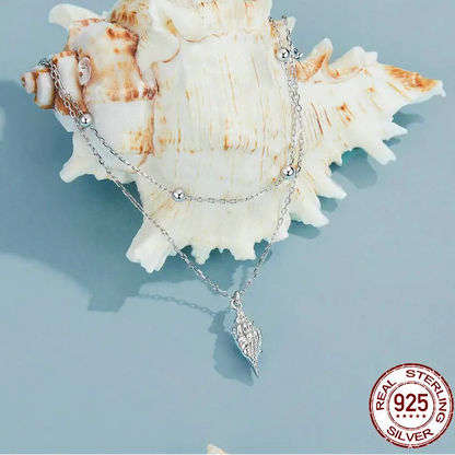 Ocean Shell Layered Necklace 925 Sterling Silver