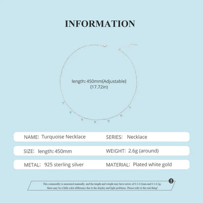 925 Sterling Silver Turquoise Necklace