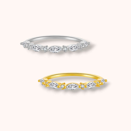 Marquise Sparkle Band 925 Sterling Silver Ring