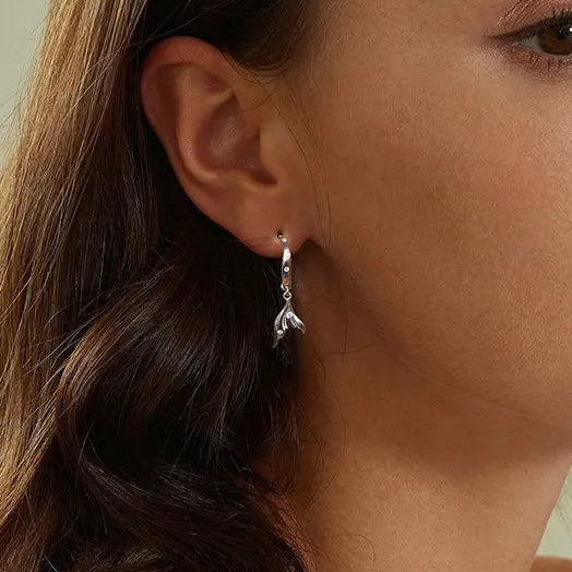 Mermaid Tail Drop 925 Sterling Silver Earring