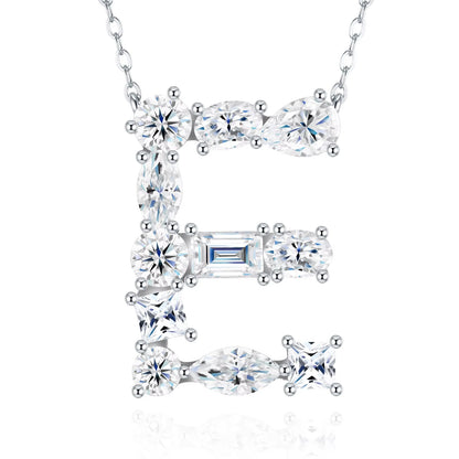 Moissanite Initial 925 Silver Necklace
