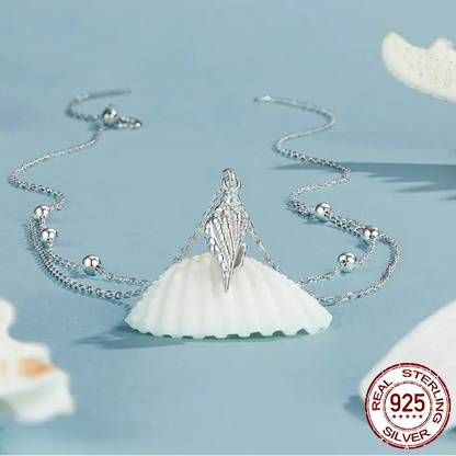 Ocean Shell Layered Necklace 925 Sterling Silver