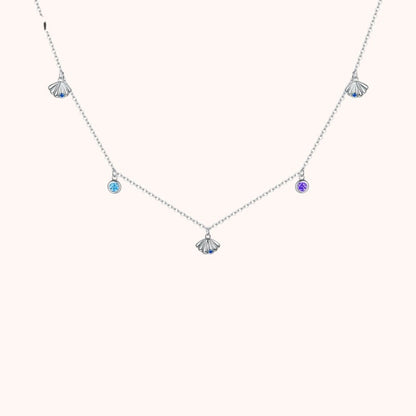 Seashell Love 925 Sterling Silver Necklace – Pavé CZ Ocean Charm