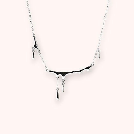 Wave Drop Necklace – 925 Sterling Silver Ocean-Inspired Design