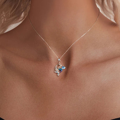 Mermaid Necklace – 925 Sterling Silver Ocean Blue Pendant