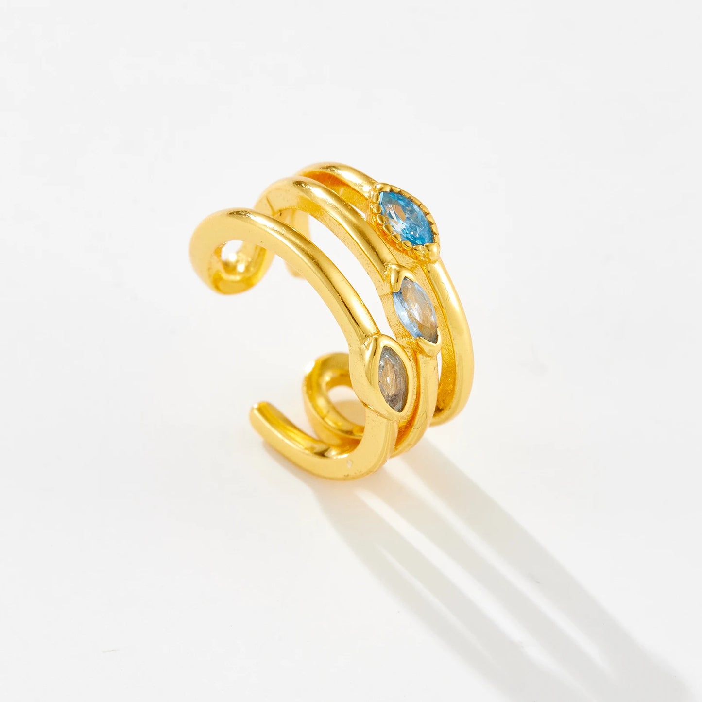 Aqua Twist 925 Sterling Silver Ear Cuff