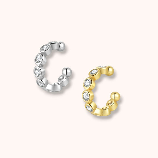 Bezel Stone 925 Sterling Silver Ear Cuff