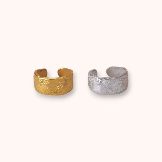 Textured Wide 925 Sterling Silver Ear Cuff