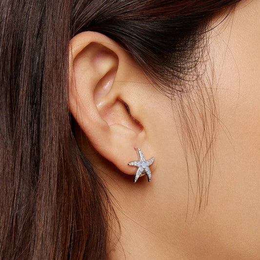Blue Lagoon Starfish 925 Sterling Silver Earrings