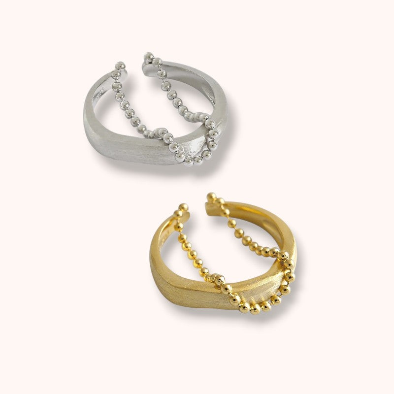 Bead Layer 925 Sterling Silver Ring