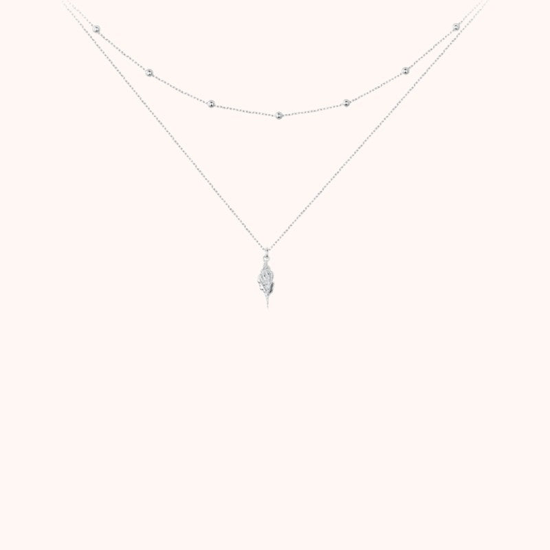 Ocean Shell Layered Necklace 925 Sterling Silver