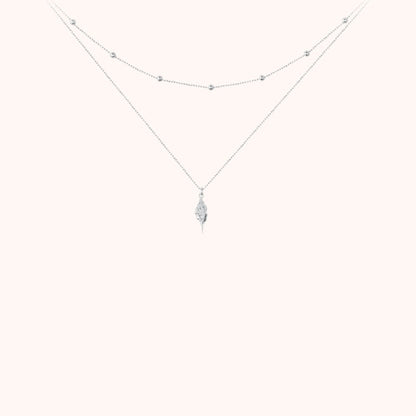 Ocean Shell Layered Necklace 925 Sterling Silver