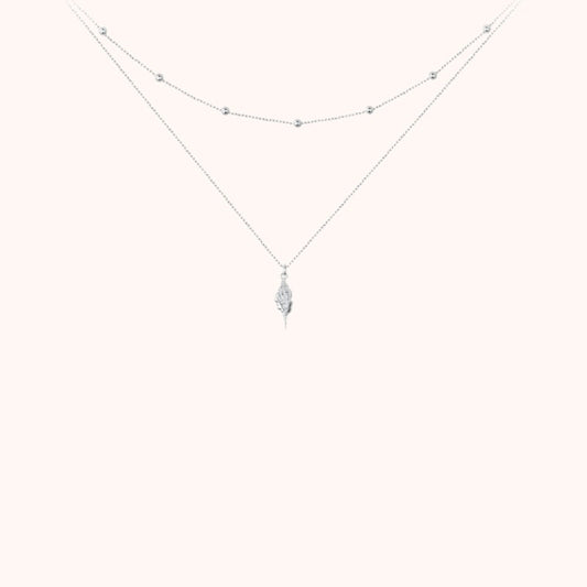 Ocean Shell Layered Necklace 925 Sterling Silver