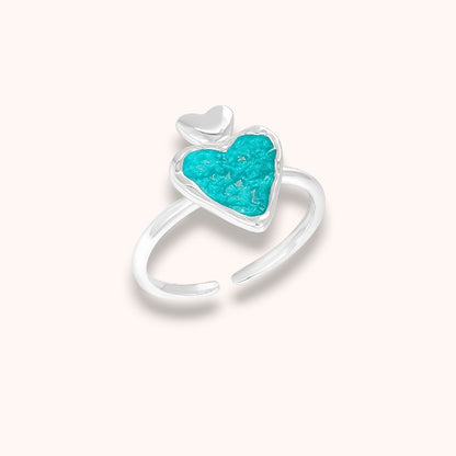 Ocean Turquoise Heart 925 Sterling Silver Ring