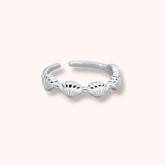 Shell Band 925 Sterling Silver Ring