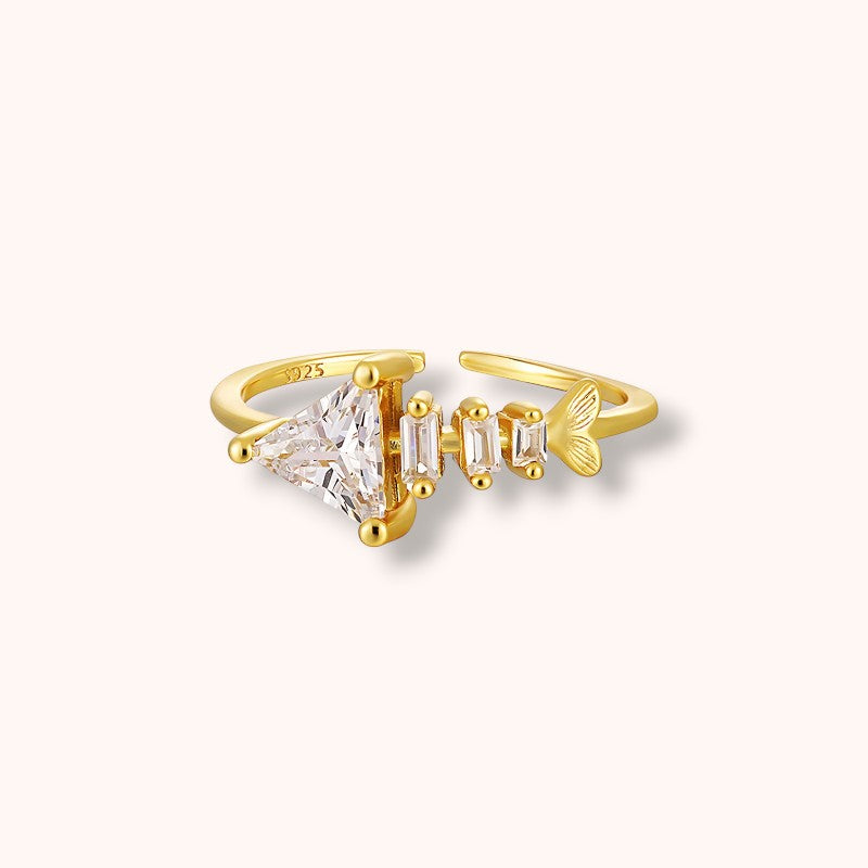 Crystal Fish 925 Sterling Silver Ring