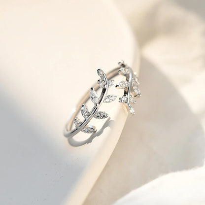 Olive Leaf Wrap 925 Sterling Silver Ring