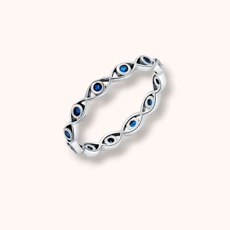 Lucky Eye Band 925 Sterling Silver Ring