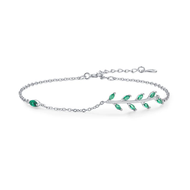 Leaf Cascade 925 Sterling Silver Bracelet