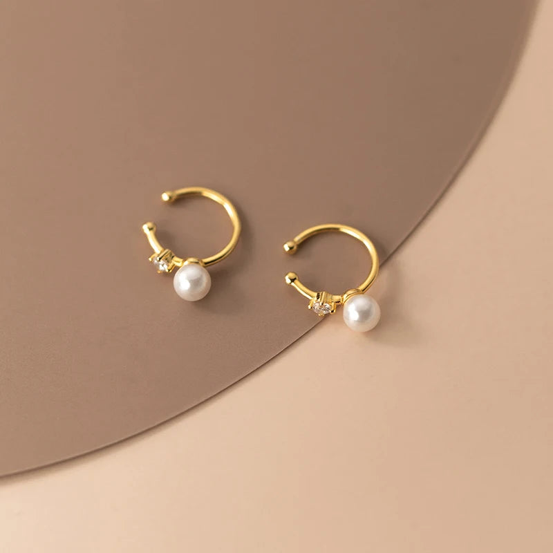 Simple Pearl Ear Cuff – 925 Sterling Silver