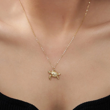 Sea Turtle Charm Necklace | 925 Sterling Silver Turtle Necklace