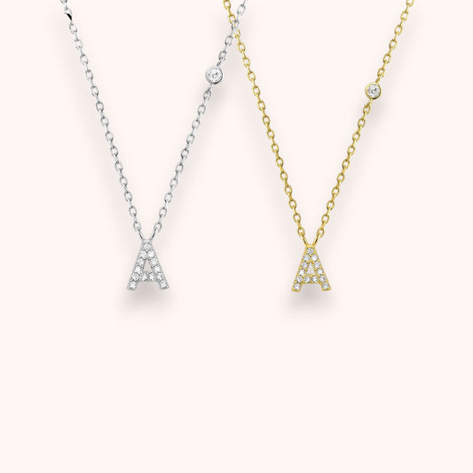 Initial Letter Necklace (A–Z) – 925 Sterling Silver