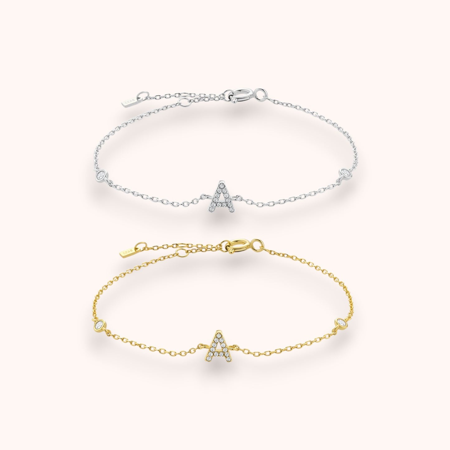 Initial Letter Bracelet (A–Z) – 925 Sterling Silver