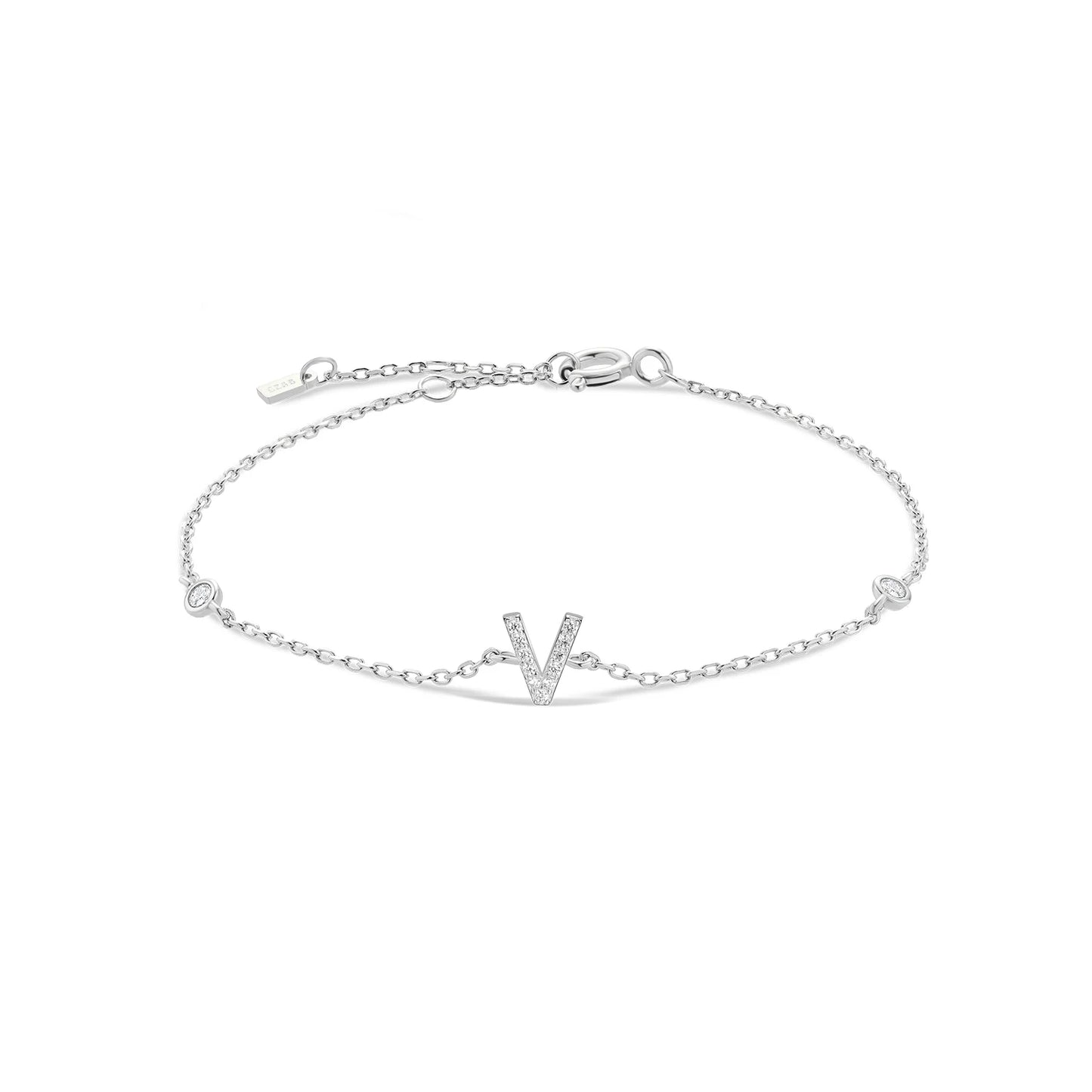 Initial Letter Bracelet (A–Z) – 925 Sterling Silver