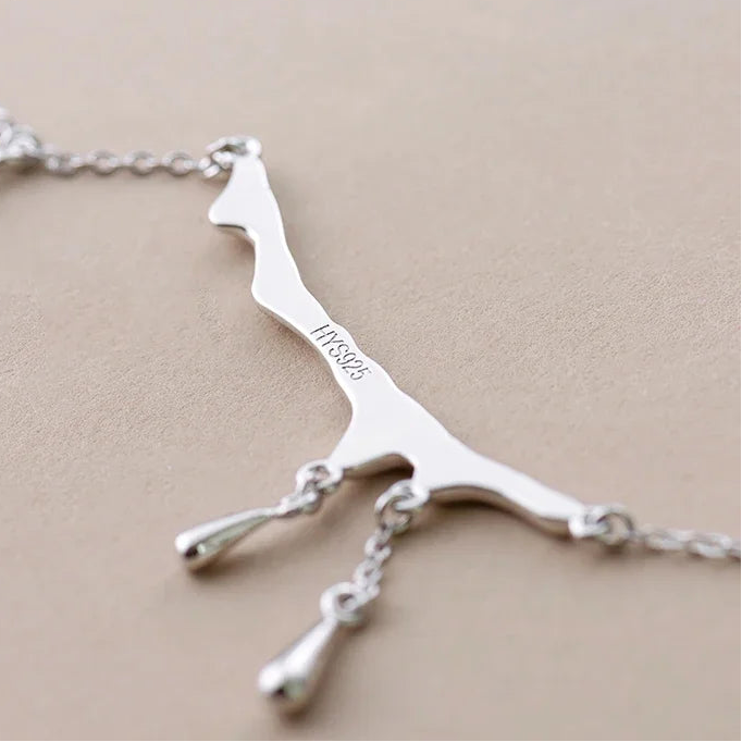 Wave Drop Necklace – 925 Sterling Silver Ocean-Inspired Design