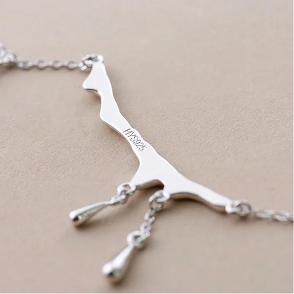 Wave Drop Necklace – 925 Sterling Silver Ocean-Inspired Design