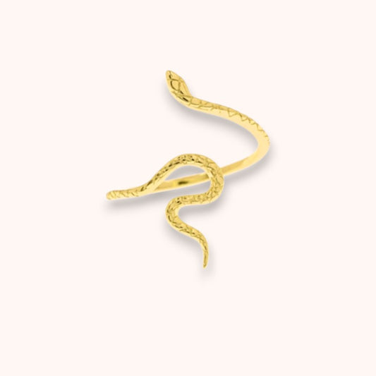 Gold Snake 925 Sterling Silver Ring