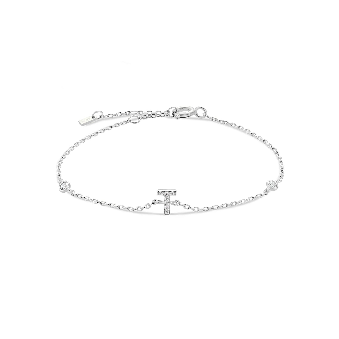 Initial Letter Bracelet (A–Z) – 925 Sterling Silver