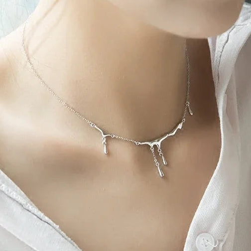 Wave Drop Necklace – 925 Sterling Silver Ocean-Inspired Design