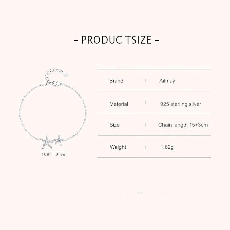 Starfish Duo 925 Sterling Silver Bracelet