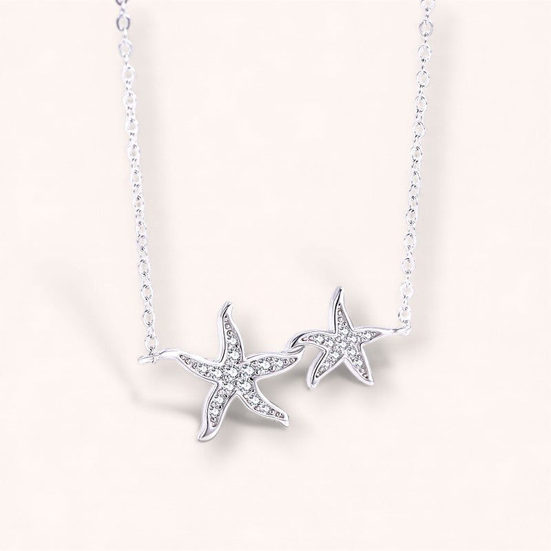 Starfish Duo 925 Sterling Silver Necklace